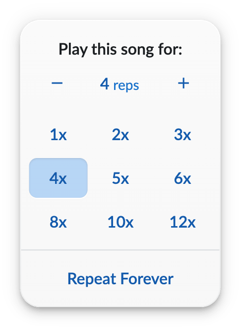 Rep Limit menu set to 4 reps