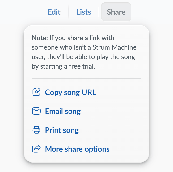 Share menu open on a computer.